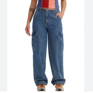Levi's Women's '94 Baggy Wide-leg Cargo Jeans w/ Ankle Tie Detail (US 25 x 30)